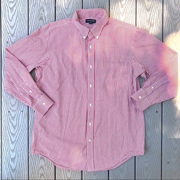 Lands End 100% cotton checkered button down shirtM - Picture 2 of 12